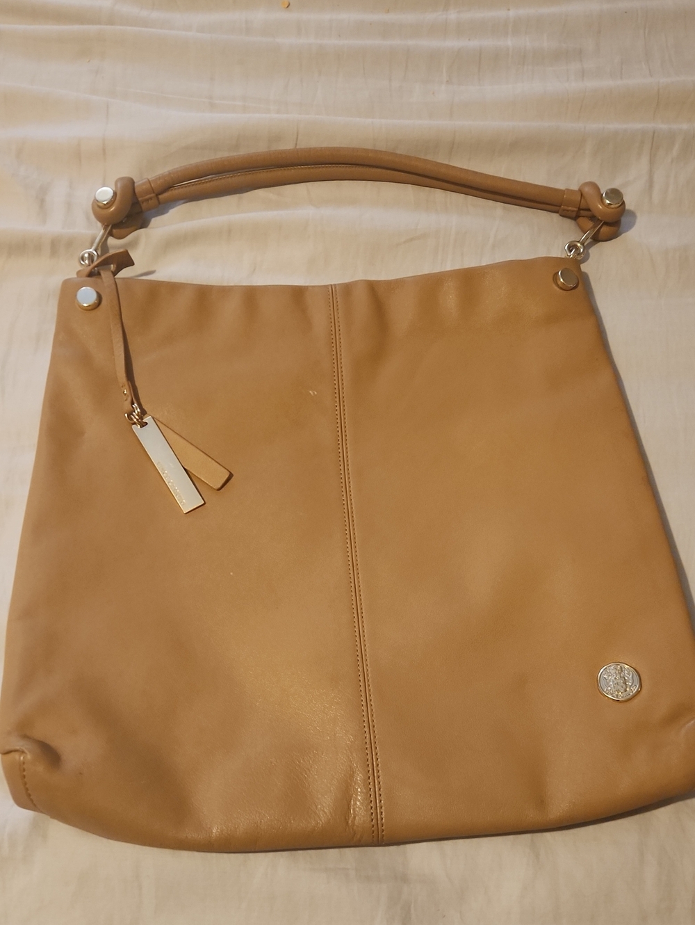 Vince Camuto Leather Shoulder Bag in Tan